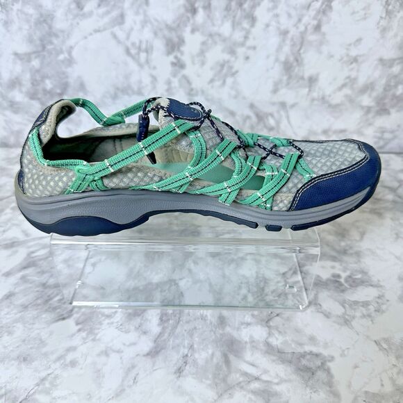 Chaco Womens Trail Shoes 10.5 Gray Teal Mesh Hiking Sneakers Adventure Outdoor‎ - Picture 8 of 16